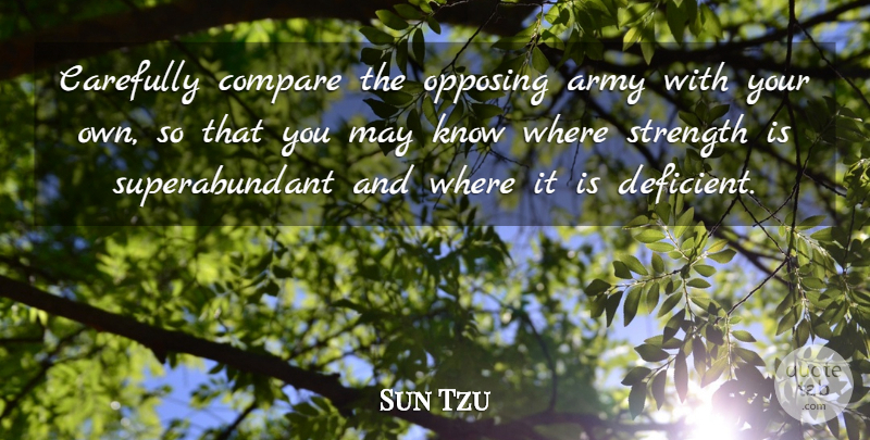 Sun Tzu Quote About Art, War, Army: Carefully Compare The Opposing Army...