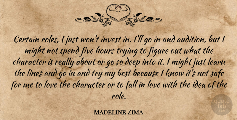 Madeline Zima Quote About Falling In Love, Character, Ideas: Certain Roles I Just Wont...