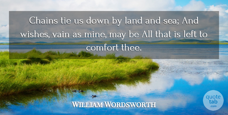 William Wordsworth Quote About Sea, Land, Ties: Chains Tie Us Down By...