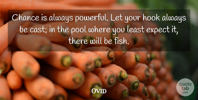 Ovid Quote About Chance, Expect, Hook, Pool: Chance Is Always Powerful Let...