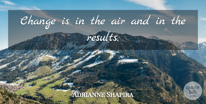 Adrianne Shapira Quote About Air, Change: Change Is In The Air...