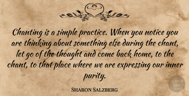 Sharon Salzberg Quote About Chanting, Expressing, Home, Inner, Notice: Chanting Is A Simple Practice...