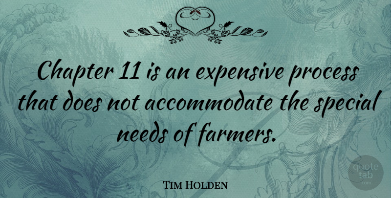 Tim Holden Quote About Chapter, Expensive, Needs: Chapter 11 Is An Expensive...