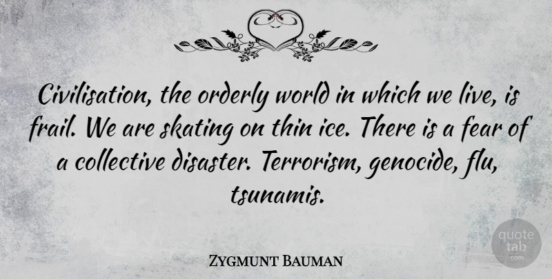 Zygmunt Bauman Quote About Ice, Skating, World: Civilisation The Orderly World In...
