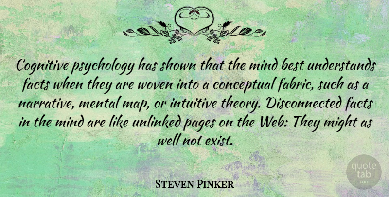 Steven Pinker Quote About Psychology, Mind, Fabric: Cognitive Psychology Has Shown That...