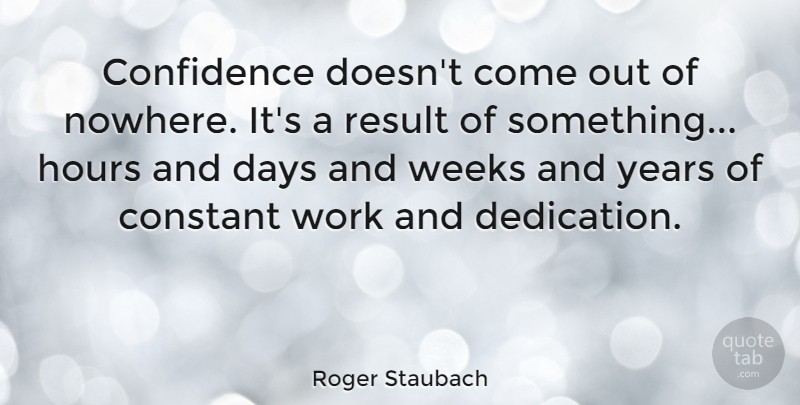 Roger Staubach Quote About Motivational, Soccer, Confidence: Confidence Doesnt Come Out Of...
