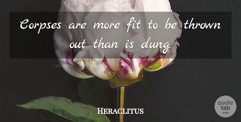 Heraclitus Quote About Death, Fit, Burial: Corpses Are More Fit To...