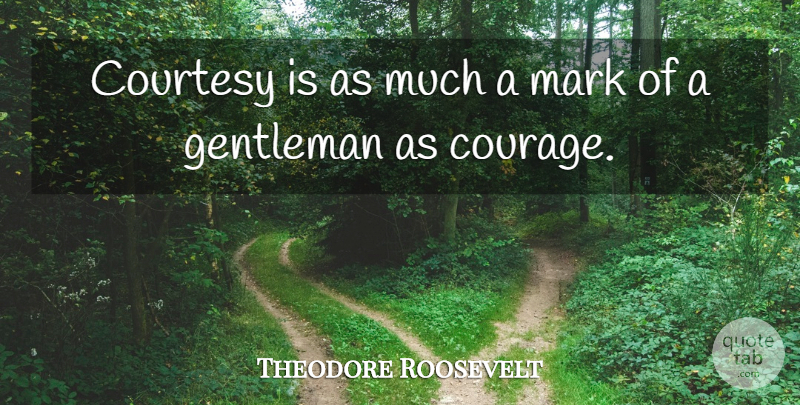 Theodore Roosevelt Quote About Wisdom, Courage, Gentleman: Courtesy Is As Much A...