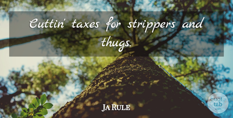 Ja Rule Quote About Thug, Politics, Taxes: Cuttin Taxes For Strippers And...