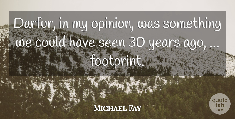 Michael Fay Quote About Seen: Darfur In My Opinion Was...