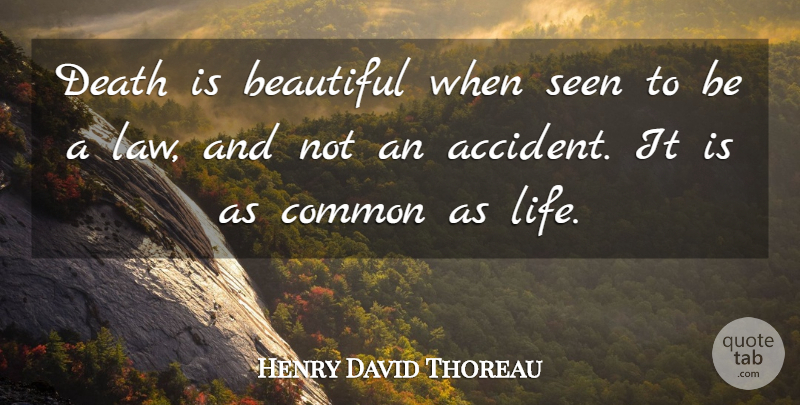 Henry David Thoreau Quote About Beautiful, Rip, Law: Death Is Beautiful When Seen...