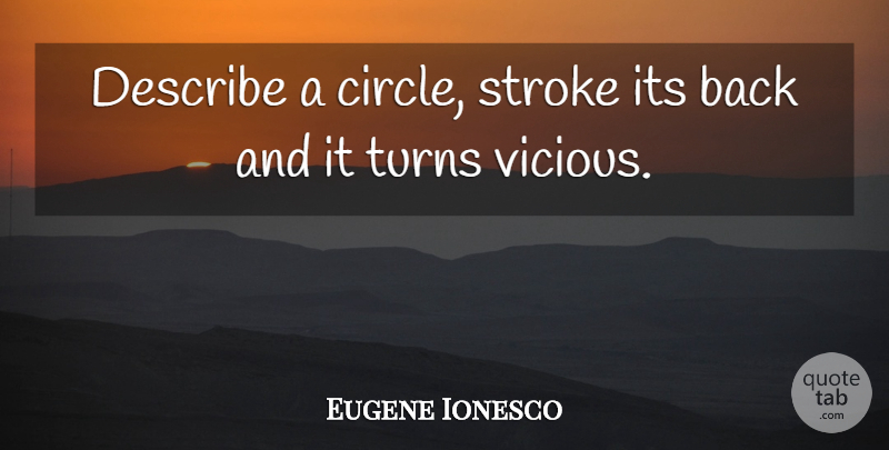 Eugene Ionesco Quote About Circles, Vicious, Turns: Describe A Circle Stroke Its...
