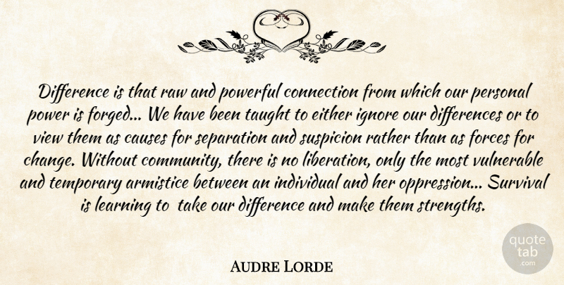 Audre Lorde Quote About Powerful, Views, Differences: Difference Is That Raw And...