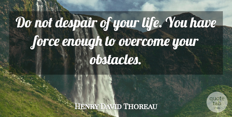 Henry David Thoreau Quote About Life, Despair, Overcoming: Do Not Despair Of Your...