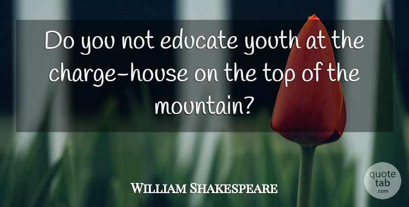 William Shakespeare Quote About Educate, Top, Youth: Do You Not Educate Youth...