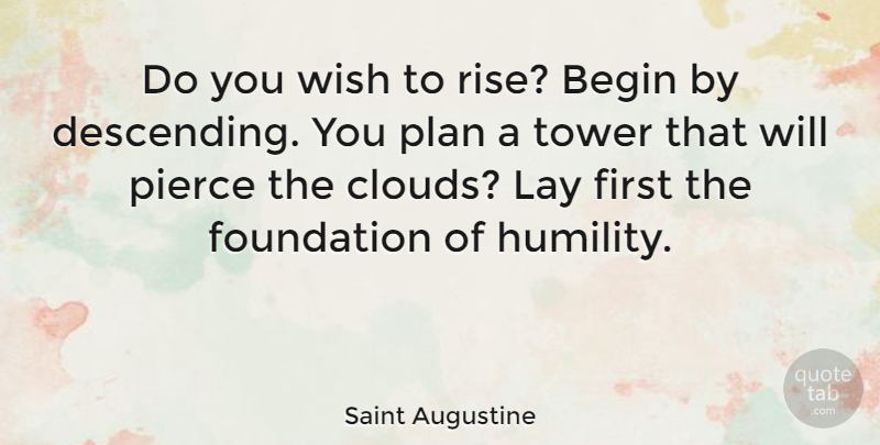 Saint Augustine Quote About Inspirational Life, Philosophical, Humility: Do You Wish To Rise...