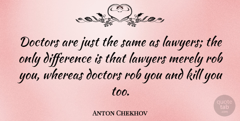 Anton Chekhov Quote About Funny, Humor, Law: Doctors Are Just The Same...