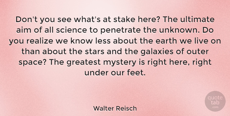 Walter Reisch Quote About Stars, Feet, Space: Dont You See Whats At...