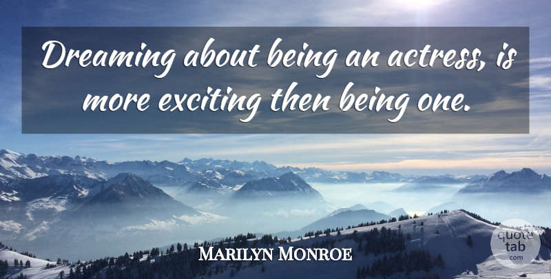 Marilyn Monroe Quote About Inspiring, Dream, Disappointment: Dreaming About Being An Actress...