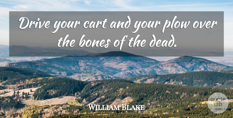 William Blake Quote About Bones, Cart, Drive, Plow: Drive Your Cart And Your...