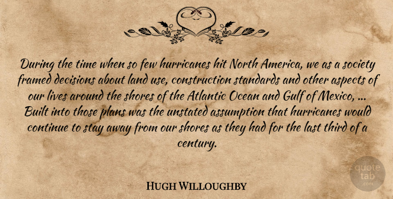 Hugh Willoughby Quote About Aspects, Assumption, Atlantic, Built, Continue: During The Time When So...