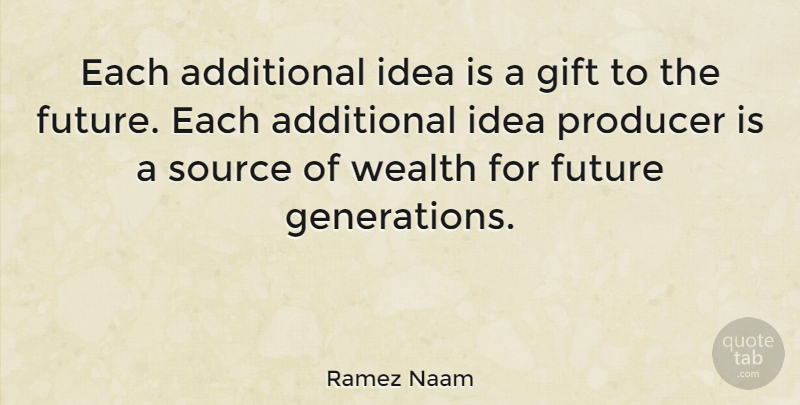 Ramez Naam Quote About Additional, Future, Producer, Source: Each Additional Idea Is A...