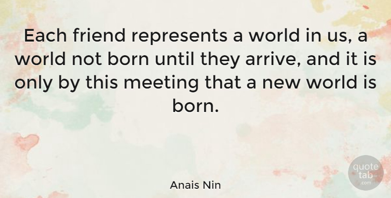 Anais Nin Quote About Love, Inspirational, Friendship: Each Friend Represents A World...