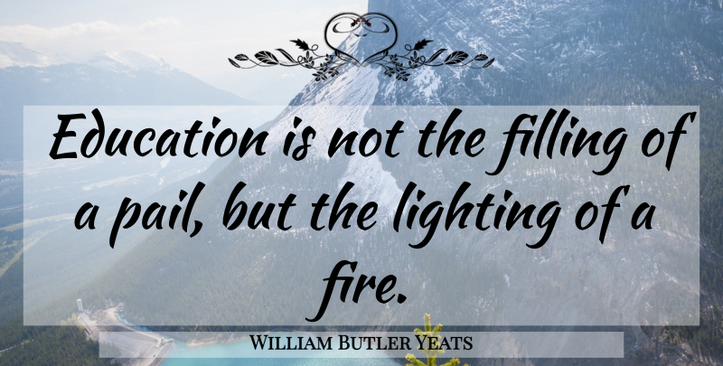 William Butler Yeats Quote About Inspirational, Motivational, Graduation: Education Is Not The Filling...