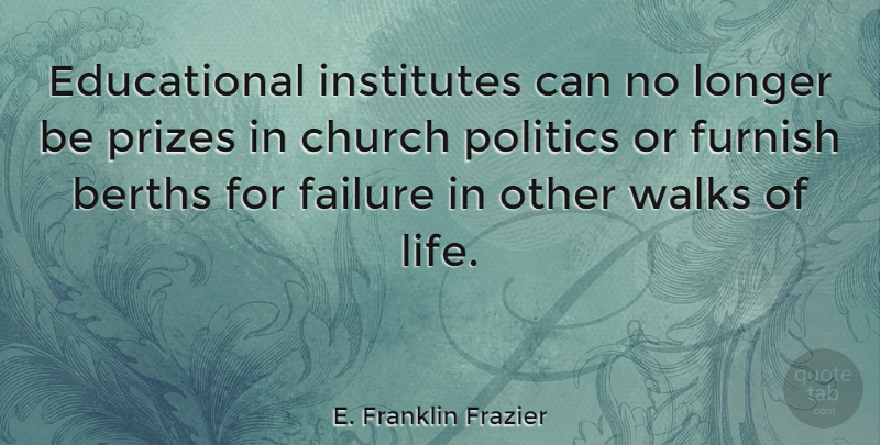 E. Franklin Frazier Quote About Educational, Church, Walks Of Life: Educational Institutes Can No Longer...