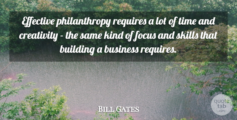 Bill Gates Quote About Success, Creativity, Skills: Effective Philanthropy Requires A Lot...