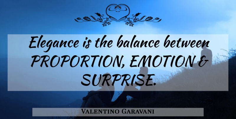 Valentino Garavani Quote About Balance, Emotion, Surprise: Elegance Is The Balance Between...