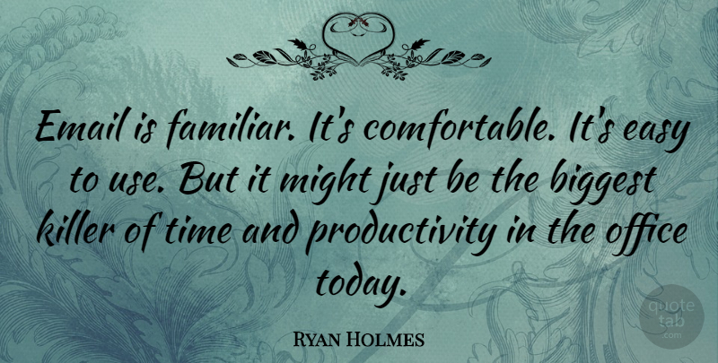 Ryan Holmes Quote About Office, Use, Might: Email Is Familiar Its Comfortable...