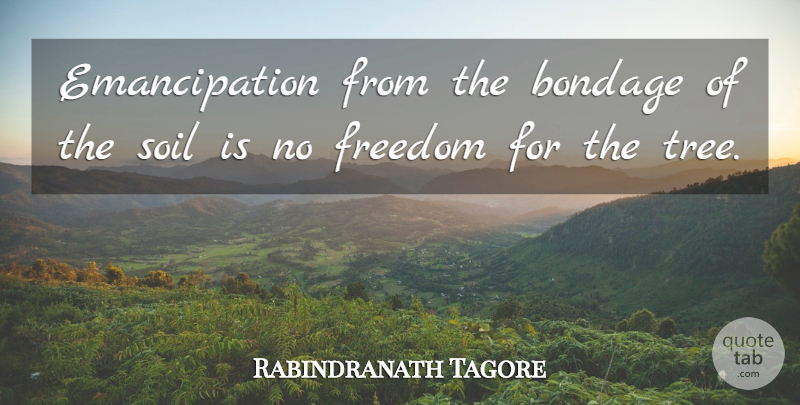 Rabindranath Tagore Quote About Inspirational, Freedom, Tree: Emancipation From The Bondage Of...