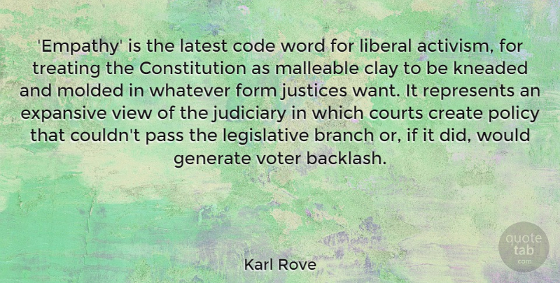 Karl Rove Quote About Views, Justice, Empathy: Empathy Is The Latest Code...