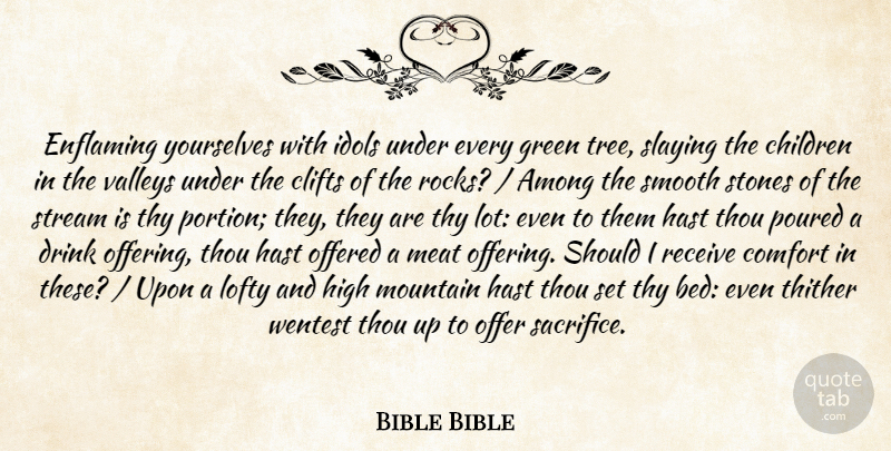 Bible Bible Quote About Among, Children, Comfort, Drink, Green: Enflaming Yourselves With Idols Under...