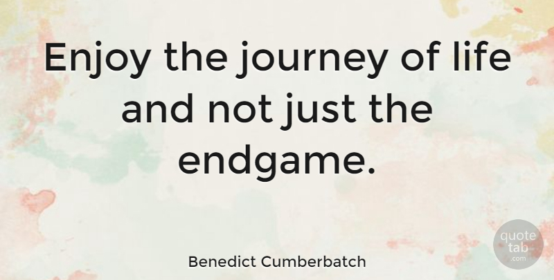 Benedict Cumberbatch Quote About Journey, Enjoy, Endgame: Enjoy The Journey Of Life...