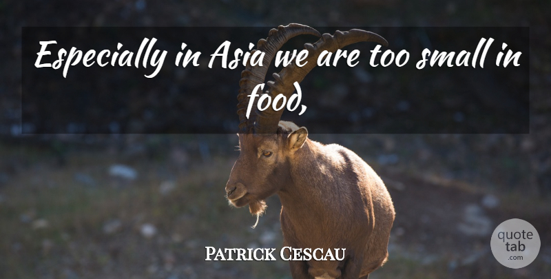 Patrick Cescau Quote About Asia, Food, Small: Especially In Asia We Are...