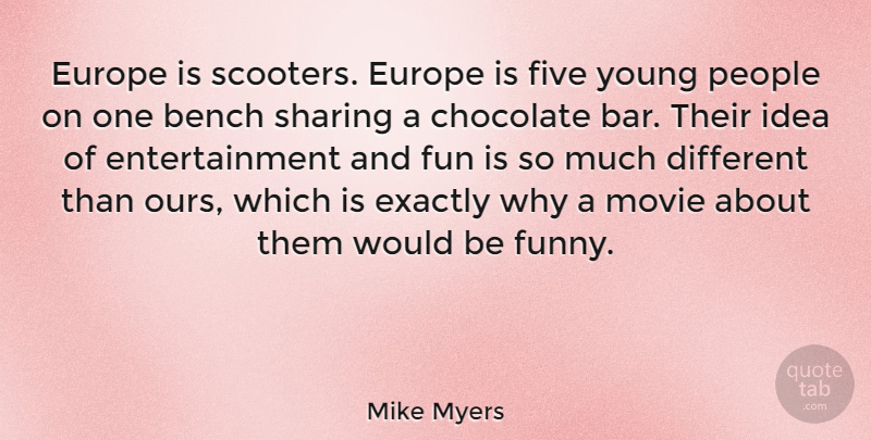 Mike Myers Quote About Fun, Europe, Ideas: Europe Is Scooters Europe Is...
