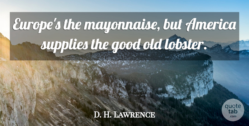 D. H. Lawrence Quote About Europe, America, Literature: Europes The Mayonnaise But America...