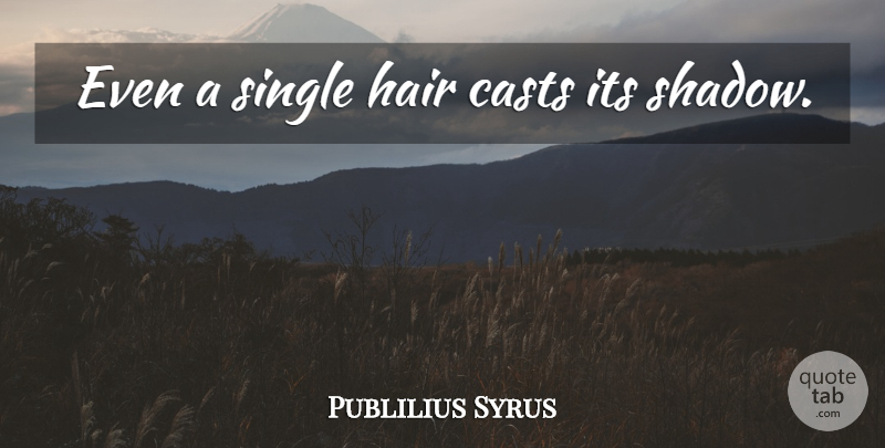 Publilius Syrus Quote About Hair, Shadow, Casts: Even A Single Hair Casts...