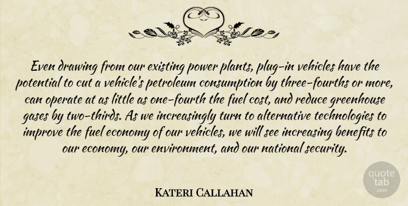 Kateri Callahan Quote About Benefits, Cut, Drawing, Economy, Existing: Even Drawing From Our Existing...