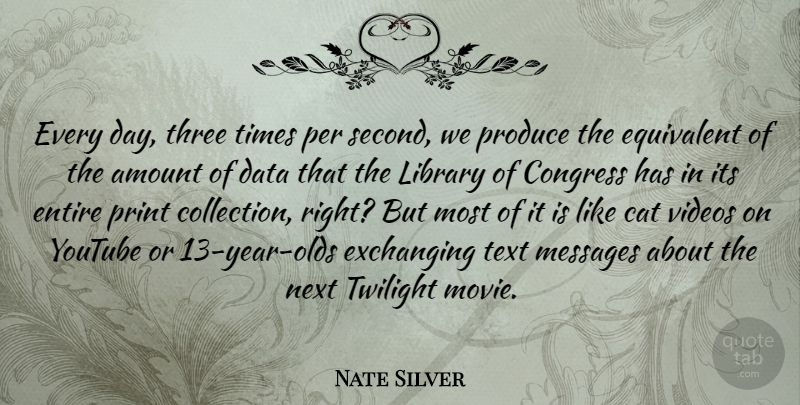 Nate Silver Quote About Movie, Twilight, Cat: Every Day Three Times Per...