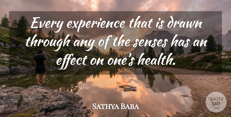 Sathya Baba Quote About Drawn, Effect, Experience, Senses: Every Experience That Is Drawn...