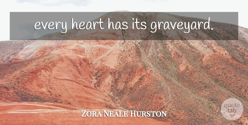 Zora Neale Hurston Quote About Heart, Sorrow, Graveyard: Every Heart Has Its Graveyard...