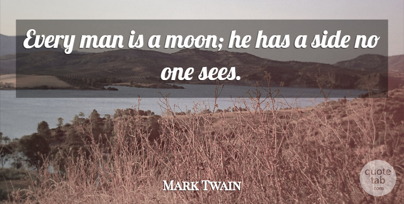 Mark Twain Quote About Wisdom, Men, Moon: Every Man Is A Moon...