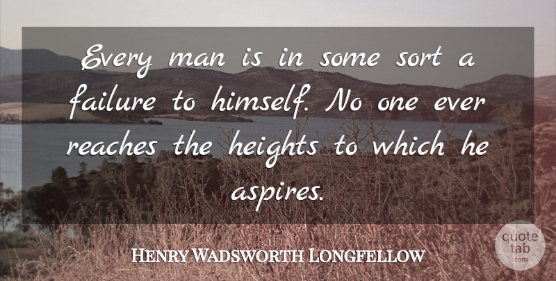 Henry Wadsworth Longfellow Quote About Failure, Men, Height: Every Man Is In Some...