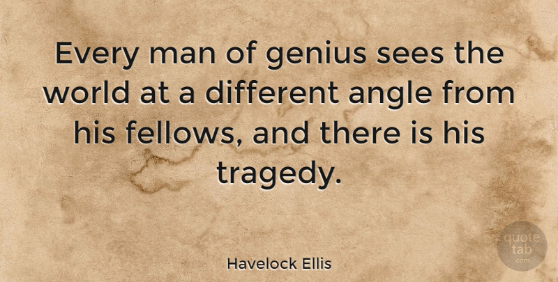 Havelock Ellis Quote About Men, Tragedy, Genius: Every Man Of Genius Sees...