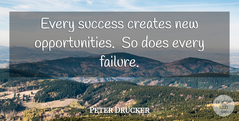 Peter Drucker Quote About Opportunity, Doe, New Opportunity: Every Success Creates New Opportunities...