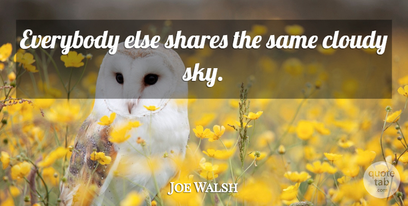 Joe Walsh Quote About Sky, Share, Adages: Everybody Else Shares The Same...