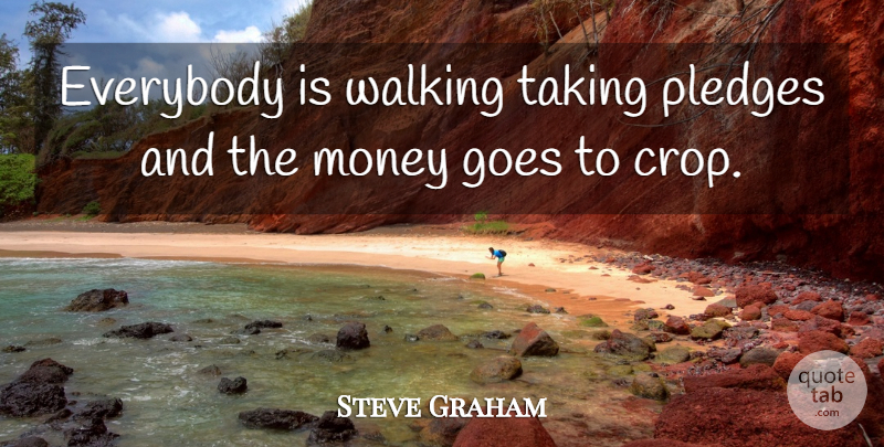 Steve Graham Quote About Everybody, Goes, Money, Taking, Walking: Everybody Is Walking Taking Pledges...